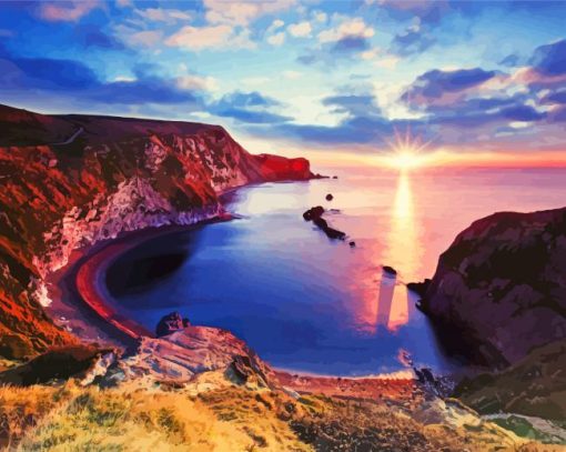 Sunrise At Lulworth Cove Diamond Paintings