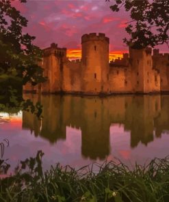 Sunset At Bodiam England Diamond Paintings