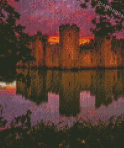 Sunset At Bodiam England Diamond Paintings