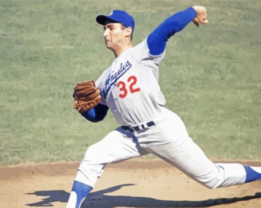 The Baseball Player Sandy Koufax Diamond Paintings