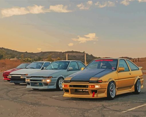 Toyota Ae86 Cars Diamond Paintings