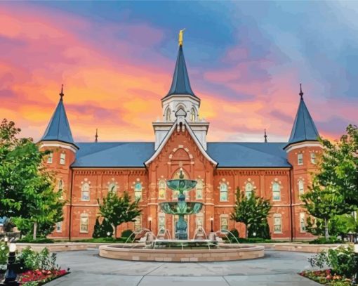 Vernal Utah Temple Sunset Diamond Paintings