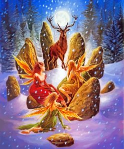 Winter Christmas Fairies Diamond Paintings