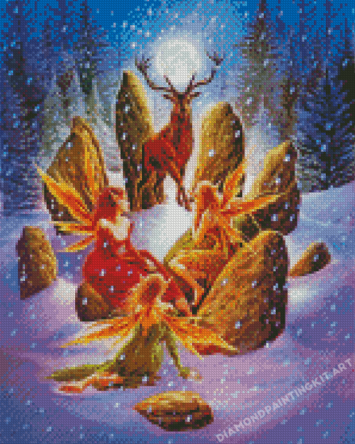 Winter Christmas Fairies Diamond Paintings