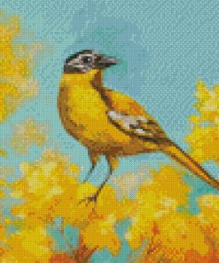 Yellow Bird And Yellow Flowers Diamond Painting