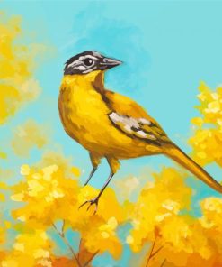 Yellow Bird And Yellow Flowers Diamond Painting