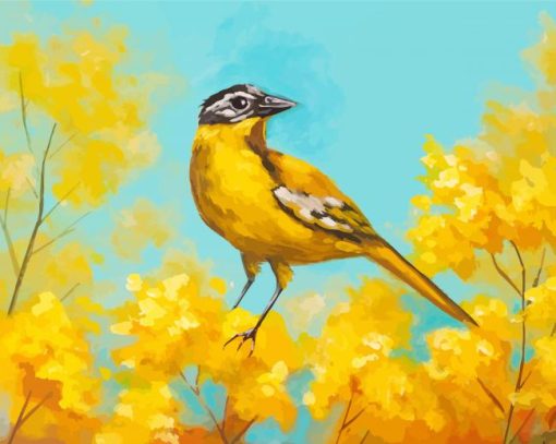 Yellow Bird And Yellow Flowers Diamond Painting