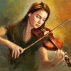 Beautiful Girl Playing Violin Diamond Paintings