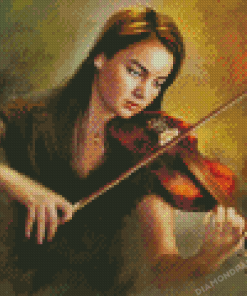 Beautiful Girl Playing Violin Diamond Paintings