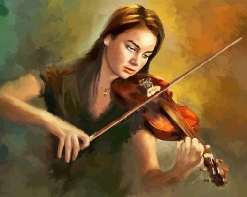 Beautiful Girl Playing Violin Diamond Paintings