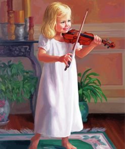 Blonde Girl Playing Violin Diamond Paintings