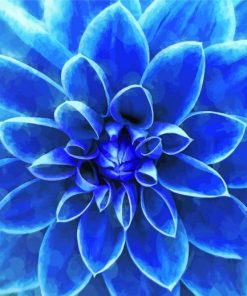 Blue Dahlia Close Up Diamond Painting