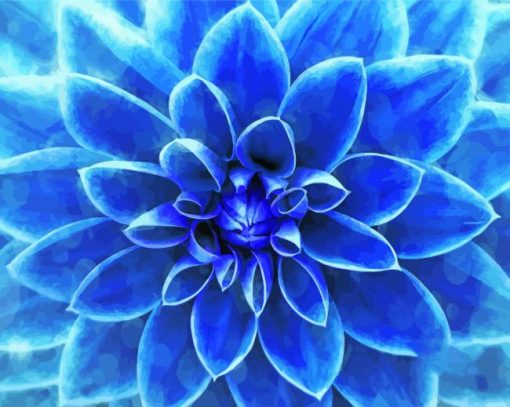 Blue Dahlia Close Up Diamond Painting