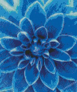 Blue Dahlia Close Up Diamond Painting