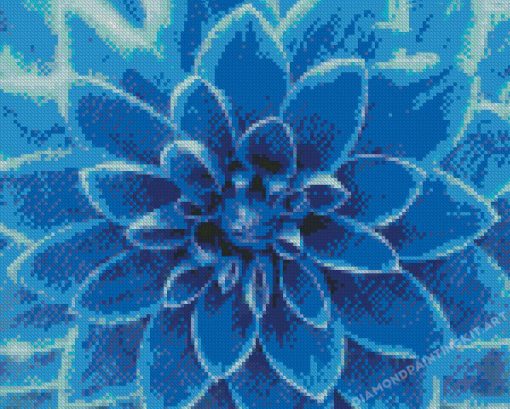 Blue Dahlia Close Up Diamond Painting