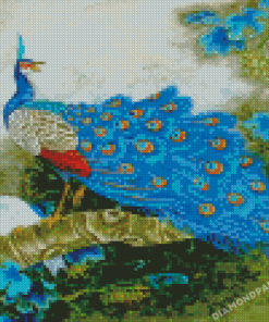 Blue Peacock Couple Diamond Paintings