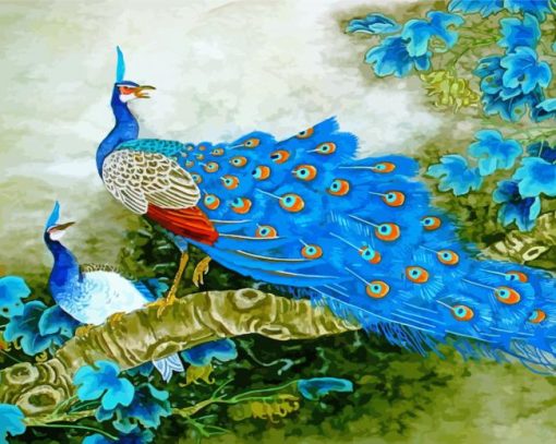 Blue Peacock Couple Diamond Paintings