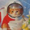 Cute Astronaut Cat Diamond Paintings