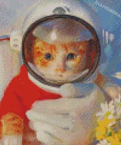 Cute Astronaut Cat Diamond Paintings