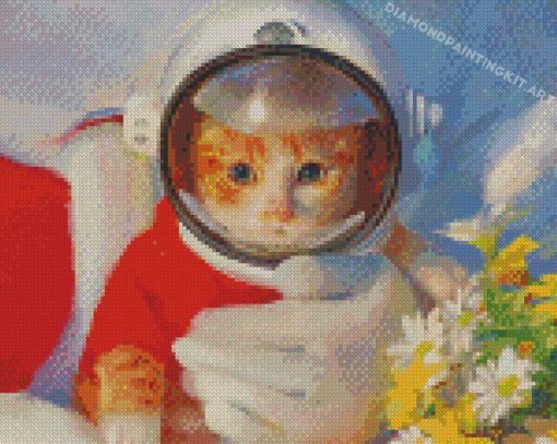 Cute Astronaut Cat Diamond Paintings