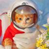 Cute Astronaut Cat Diamond Paintings