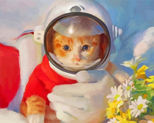 Cute Astronaut Cat Diamond Paintings