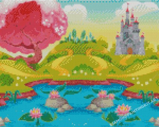 Fantasy Vintage Castle Countryside Landscape Diamond Paintings