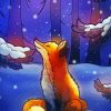 Fox In Snow Forest Art Diamond Paintings