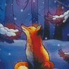 Fox In Snow Forest Art Diamond Paintings