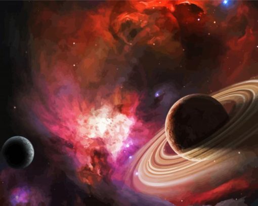 Galaxy Space And Planets Diamond Paintings