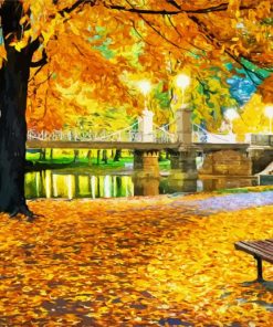 Garden Boston In Autumn Art Diamond Paintings