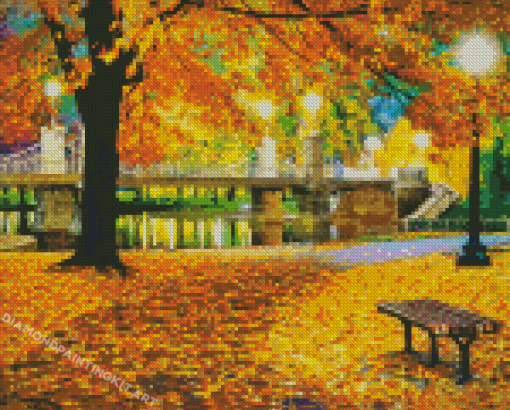 Garden Boston In Autumn Art Diamond Paintings