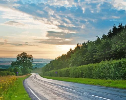 Garrowby England At Sunset Diamond Paintings