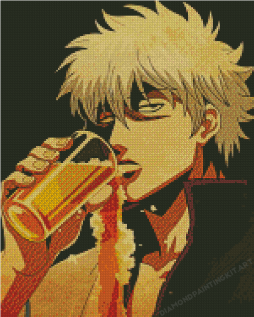 Gintoki Drinking Diamond Paintings