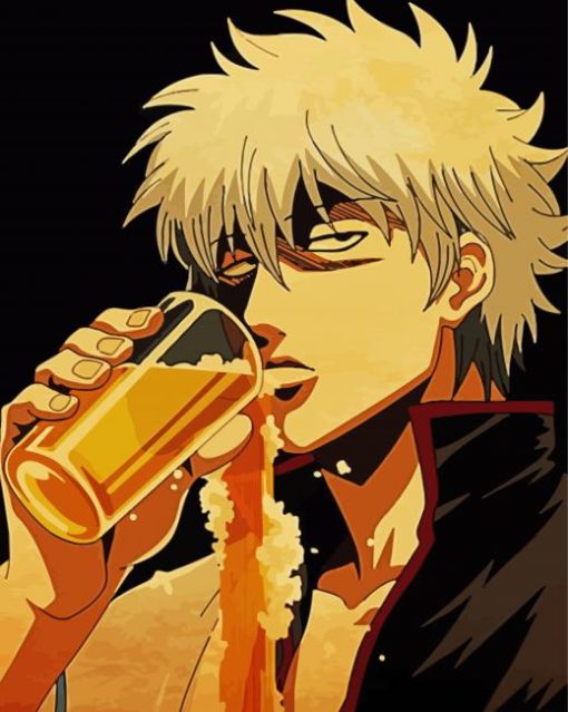 Gintoki Drinking Diamond Paintings