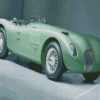 Green Classic Jaguar Car Diamond Paintings