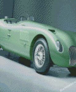 Green Classic Jaguar Car Diamond Paintings