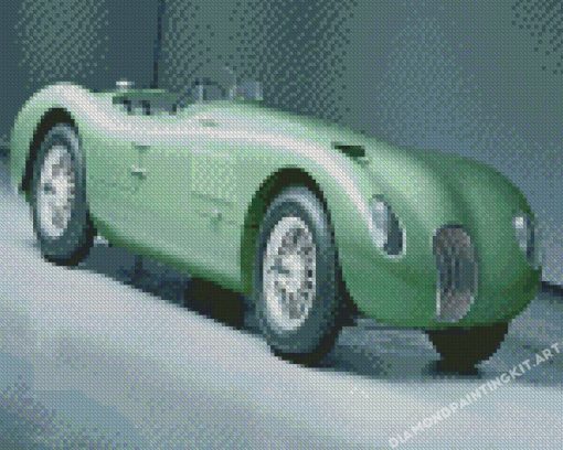 Green Classic Jaguar Car Diamond Paintings