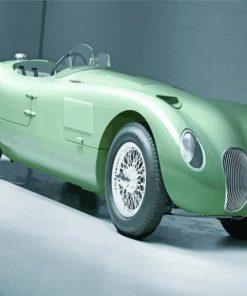 Green Classic Jaguar Car Diamond Paintings