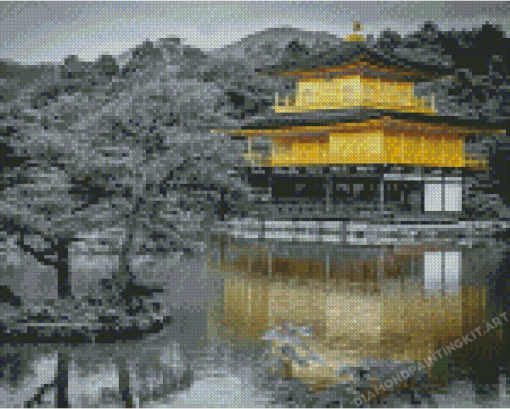 Monochrome Golden Palace Japan Diamond Paintings