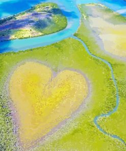 New Caledonia Heart Island Diamond Paintings