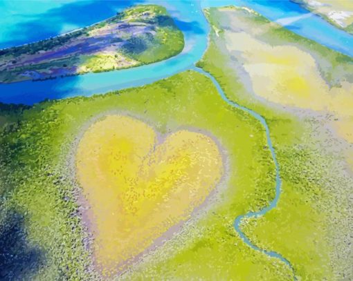 New Caledonia Heart Island Diamond Paintings