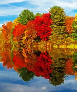 New England In The Fall Scenery Diamond Paintings