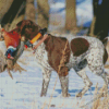 Pheasant Hunting Dog In Snow Diamond Paintings