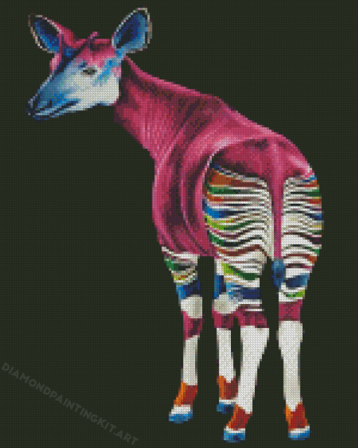 Pink Okapi Diamond Paintings