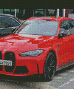 Red M3 Car Diamond Paintings