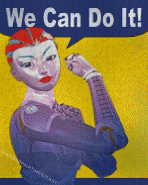 Robot Lady We Can Do It Diamond Paintings