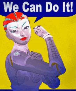 Robot Lady We Can Do It Diamond Paintings