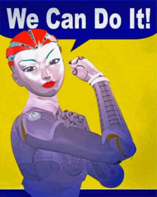 Robot Lady We Can Do It Diamond Paintings