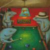 Sharks Playing Billard Diamond Paintings